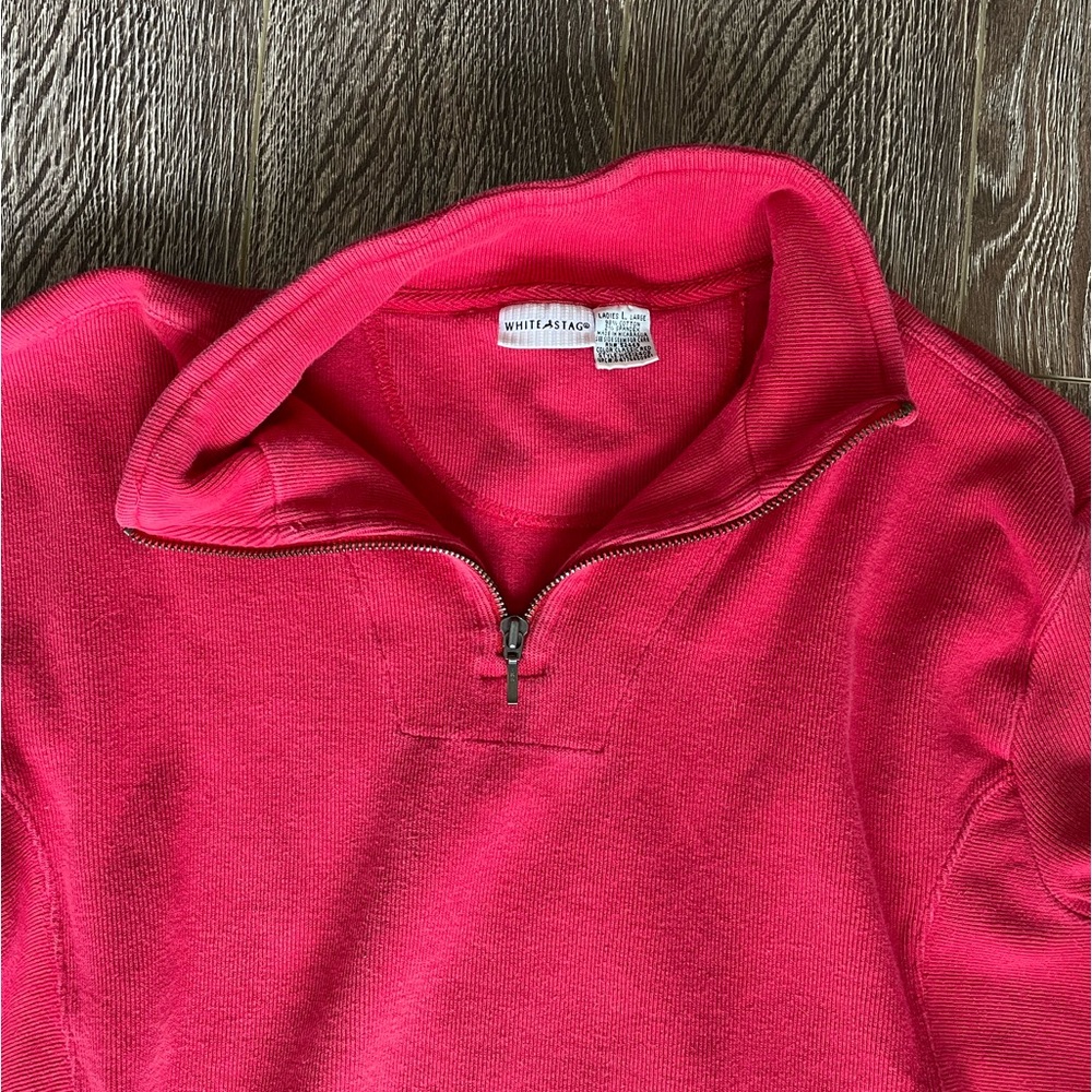 Red quarter zip
